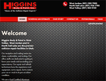 Tablet Screenshot of higginsbodyandpaint.com